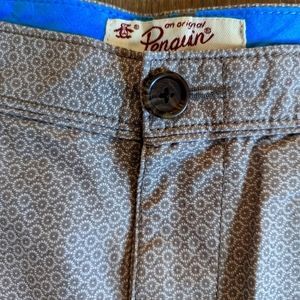 Penguin by Munsingwear Flat Front Patterned Shorts Sz. 36 Tan
